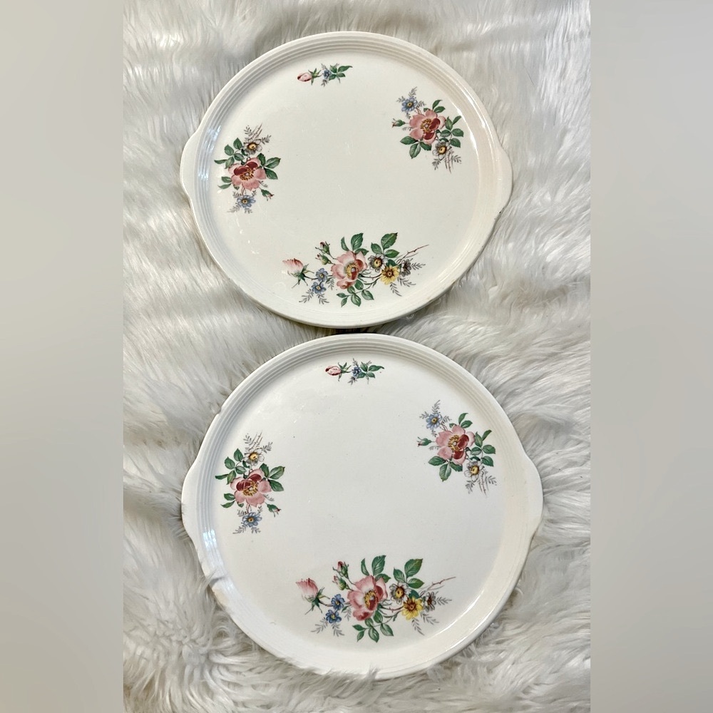 The Cronin China Co. Vintage Pink‎ Rose Dinner Plates set of 2
